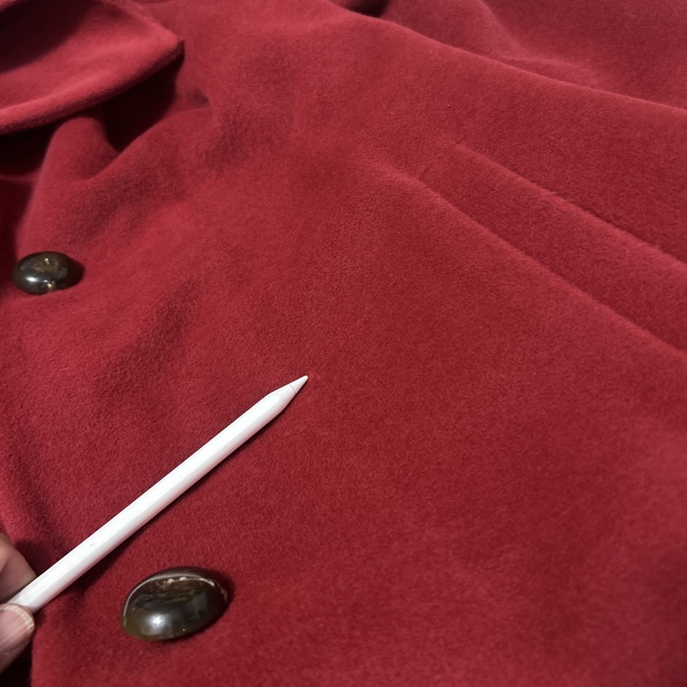 Cole Haan Angora Rabbit Hair Wool Blend Red Lined Long Coat Statement Luxury 8 - Picture 12 of 12
